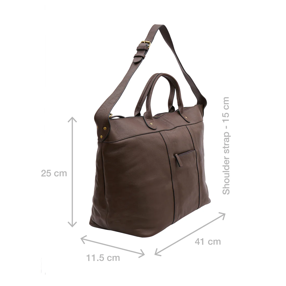 Roberto Brown Leather Duffle Bag - Image 3