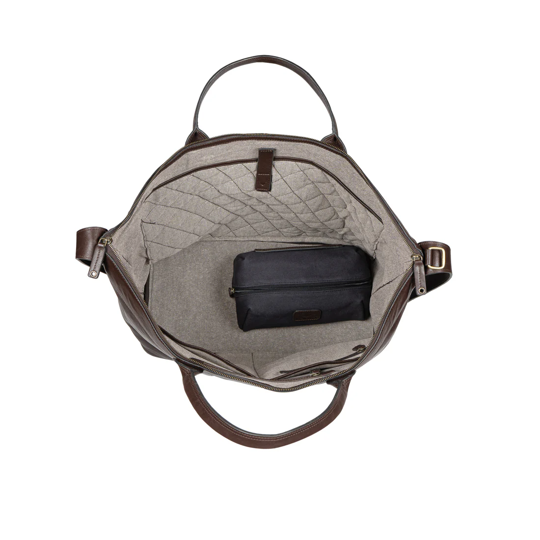 Roberto Brown Leather Duffle Bag - Image 17