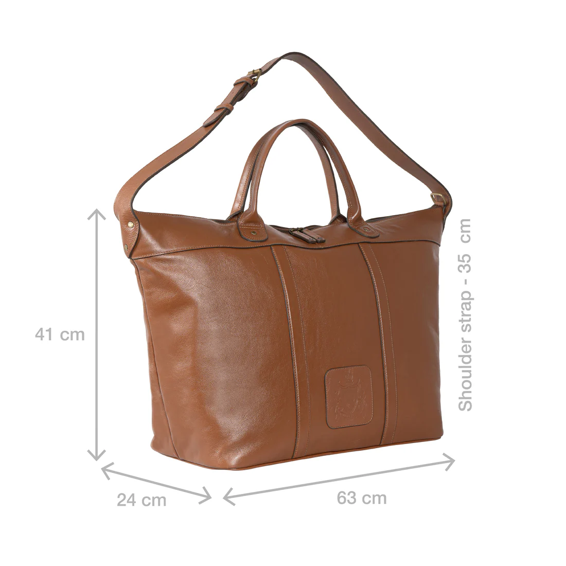 Roberto Tan Leather Duffle Bag - Image 4