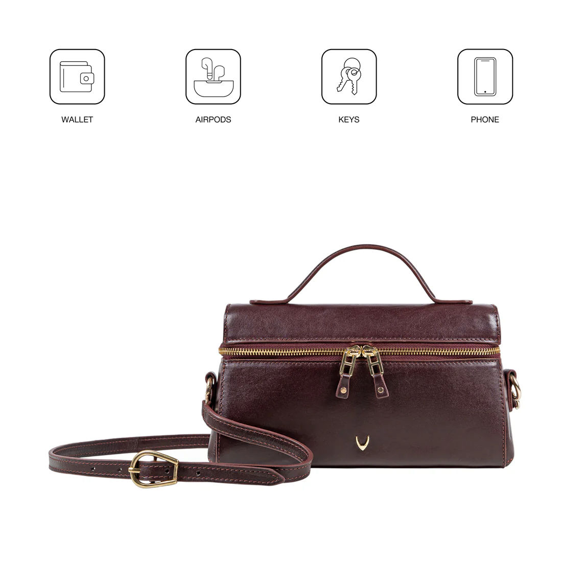 Rodos 01 Purple Leather Shoulder Bag - Image 10