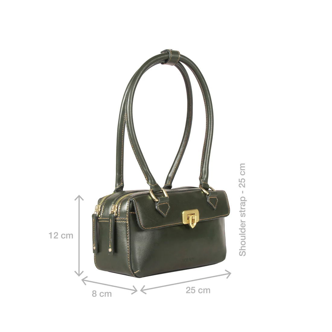 Rodos 02 Green Leather Tote Bag - Image 4