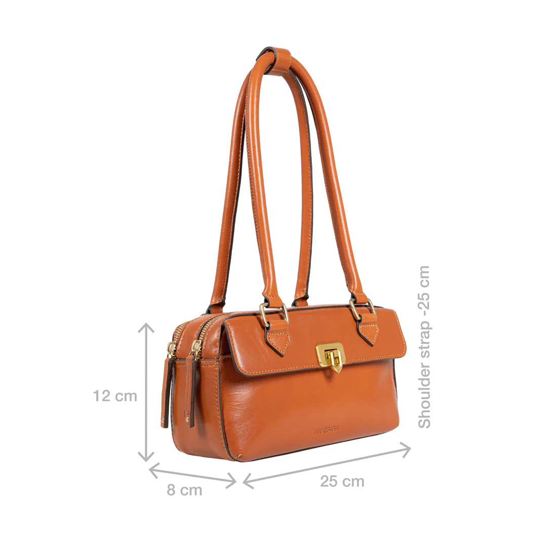 Rodos 02 Orange Leather Tote Bag - Image 4