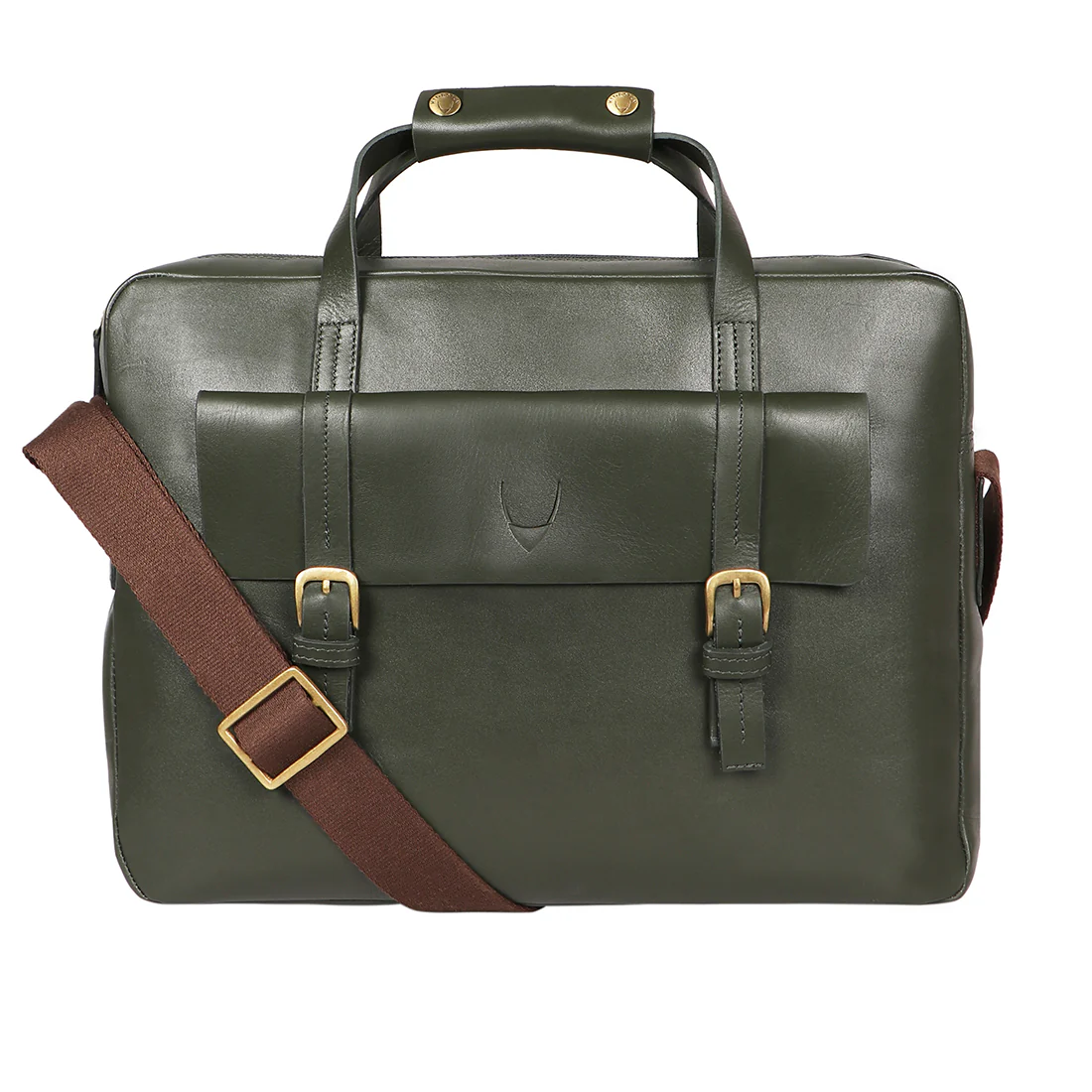 Ronaldo 01 Sb Green Leather Briefcase