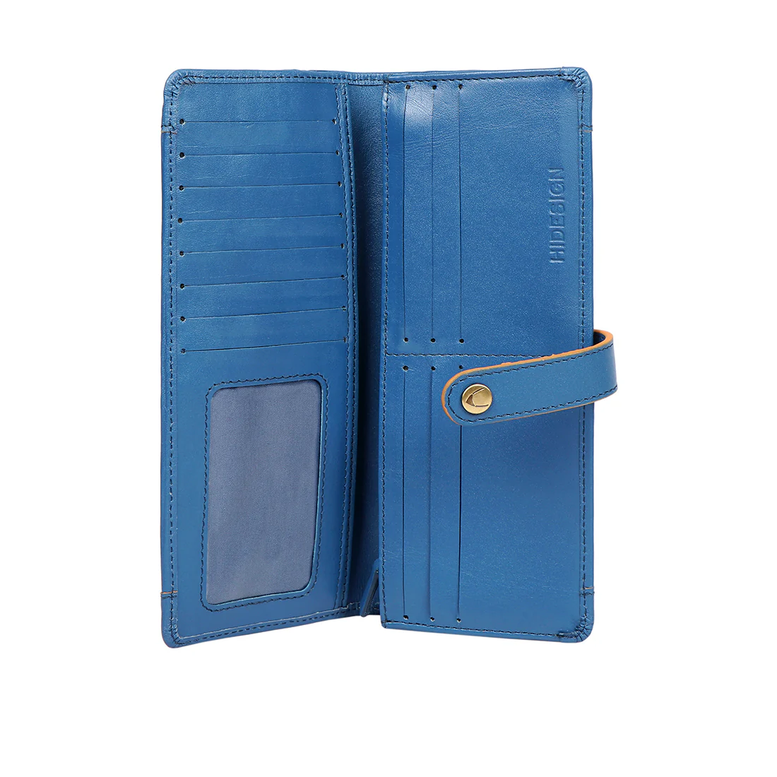 Rosa W1 Blue Leather Bi-Fold Wallet - Image 4