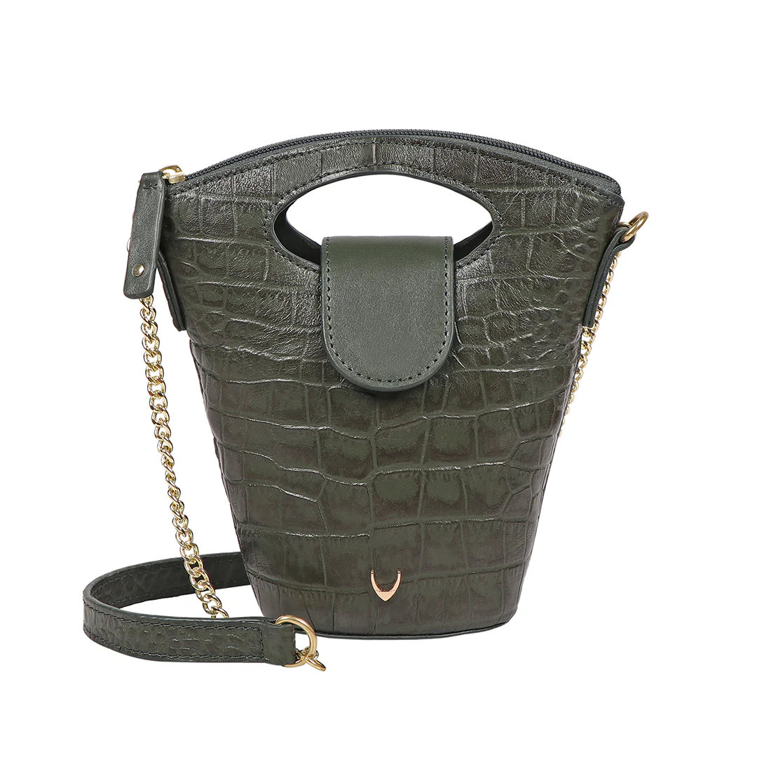 Rosario 03 Green Leather Sling Bag