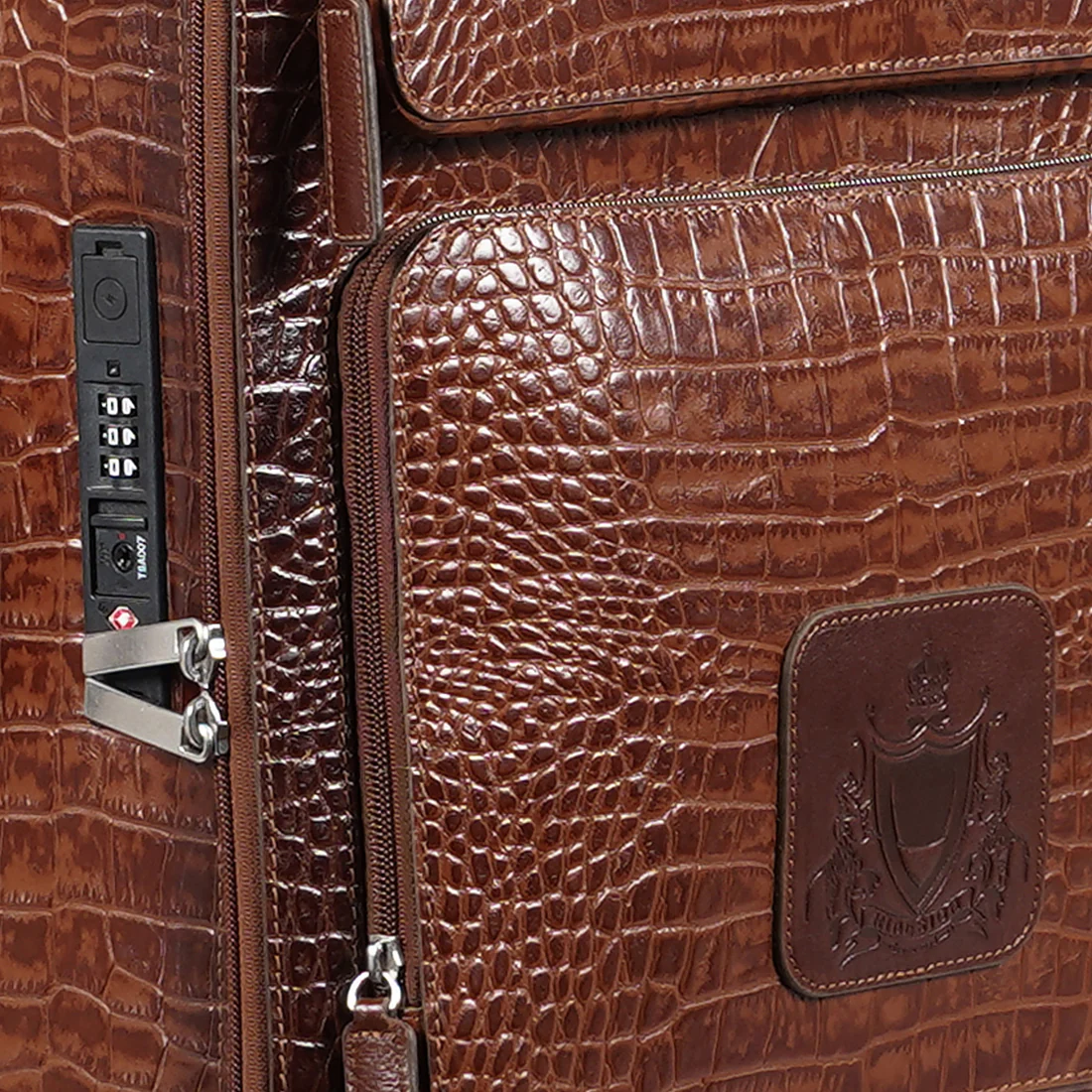Rover 02 Tan Leather Trolley Bag - Image 6