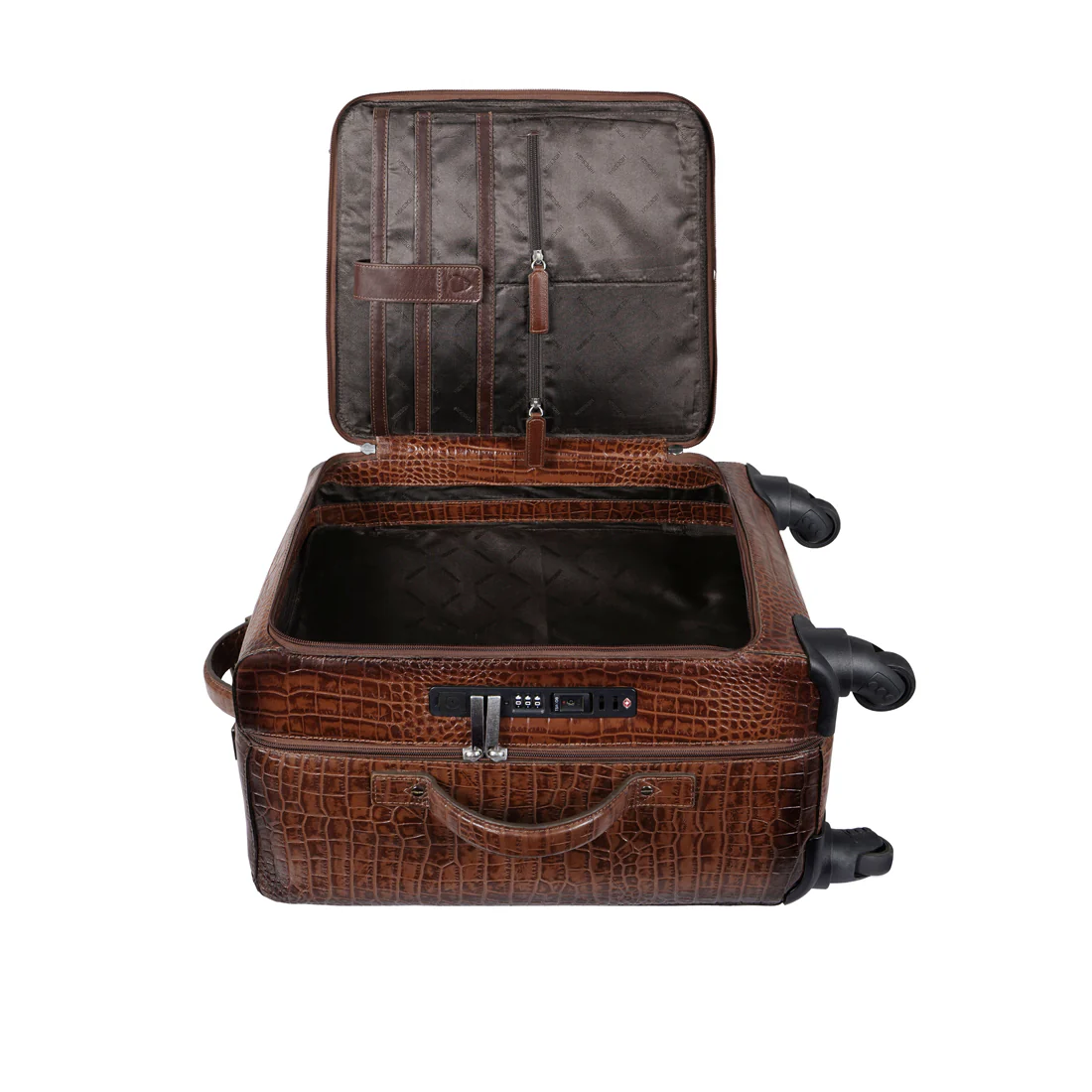 Rover 03 Tan Leather Trolley Bag - Image 11