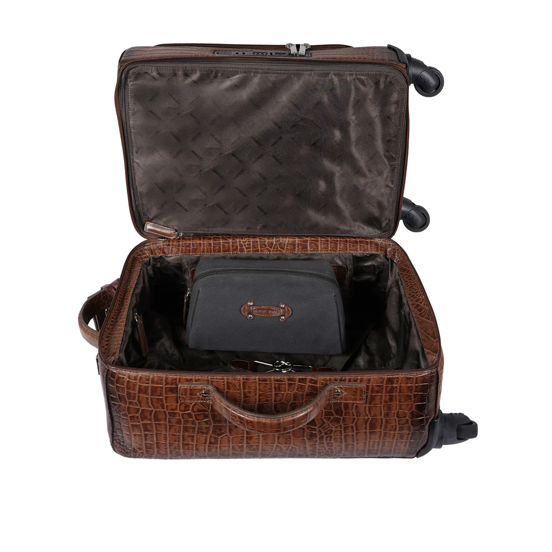 Rover 03 Tan Leather Trolley Bag - Image 12