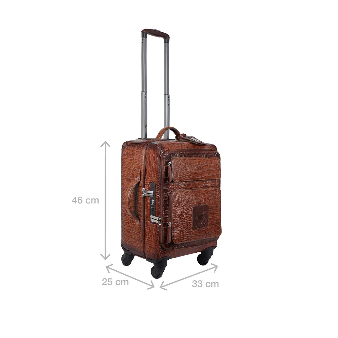 Rover 03 Tan Leather Trolley Bag - Image 4