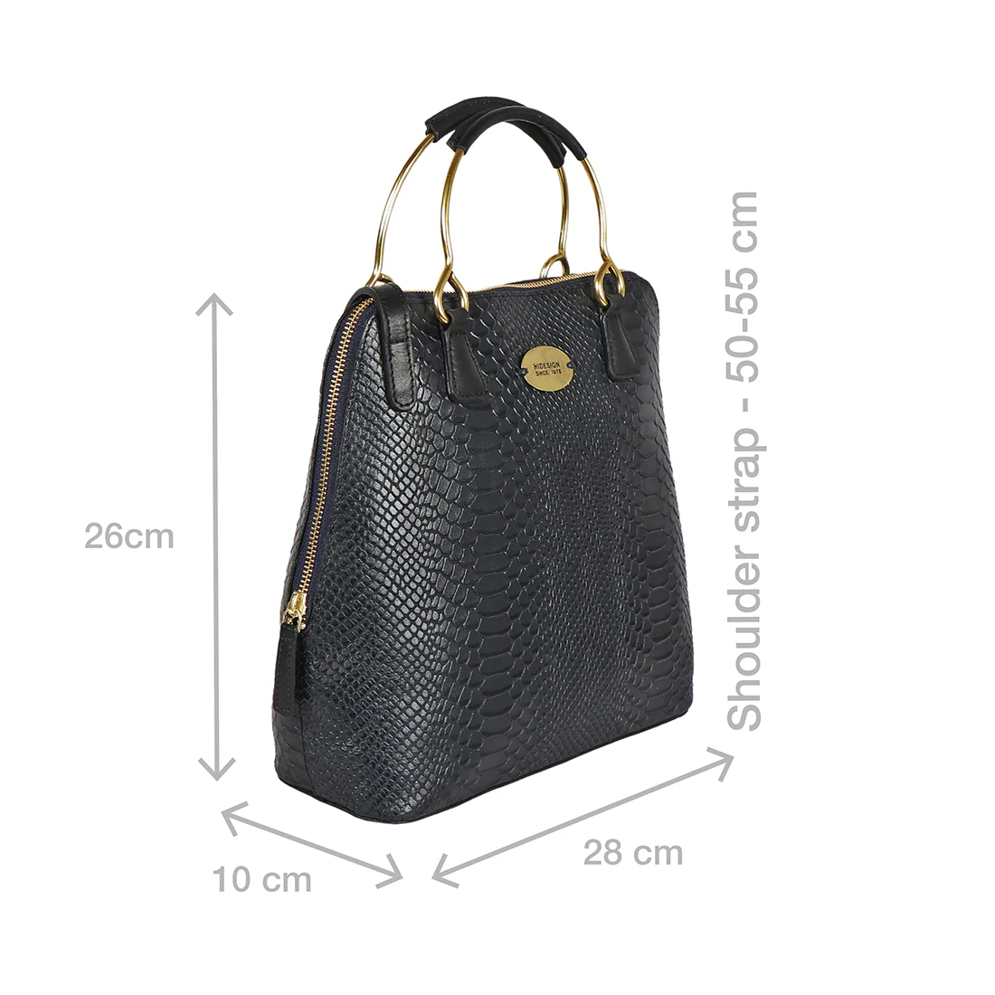 Royale 02 Blue Leather Satchel - Image 3