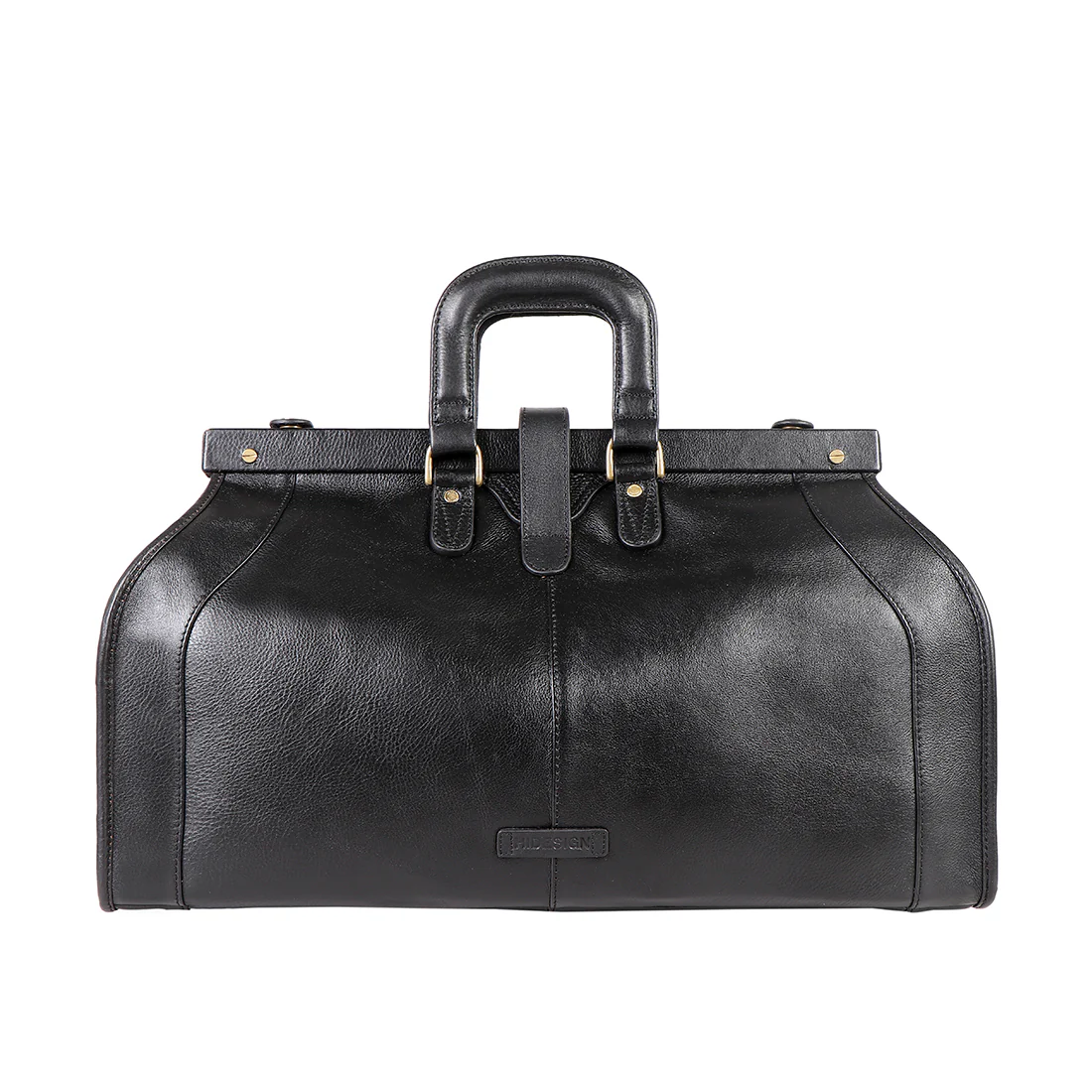 Safari Black Leather Duffle Bag - Image 4