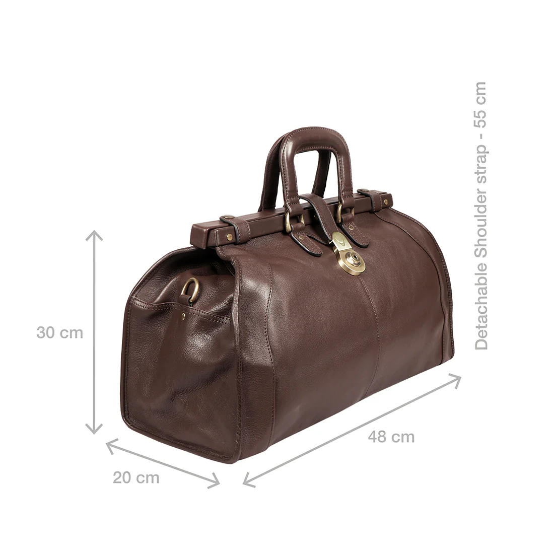 Safari Brown Leather Duffle Bag - Image 3