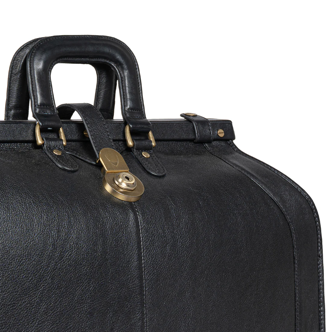 Safari Black Leather Duffle Bag - Image 6