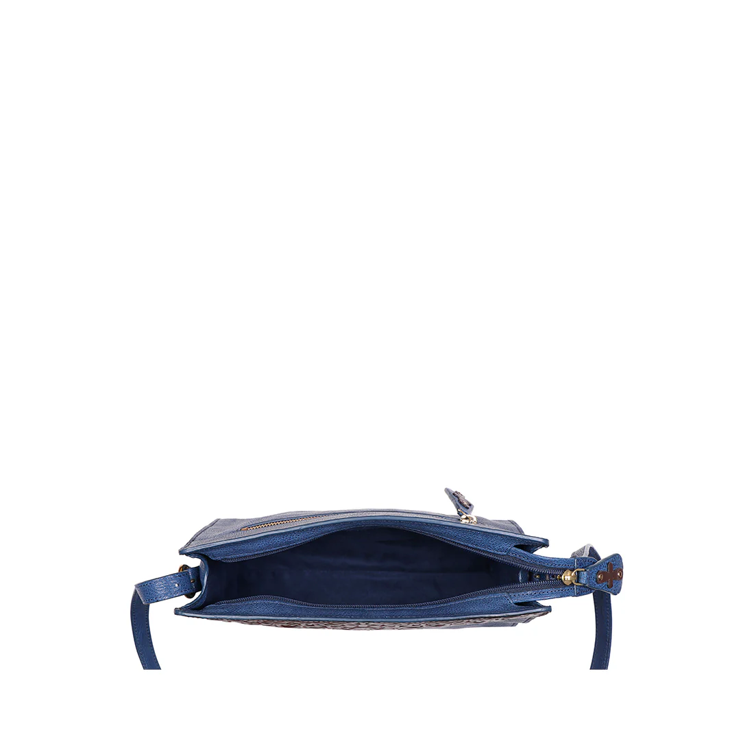 Sally Scull 02 Blue Leather Sling Bag - Image 4