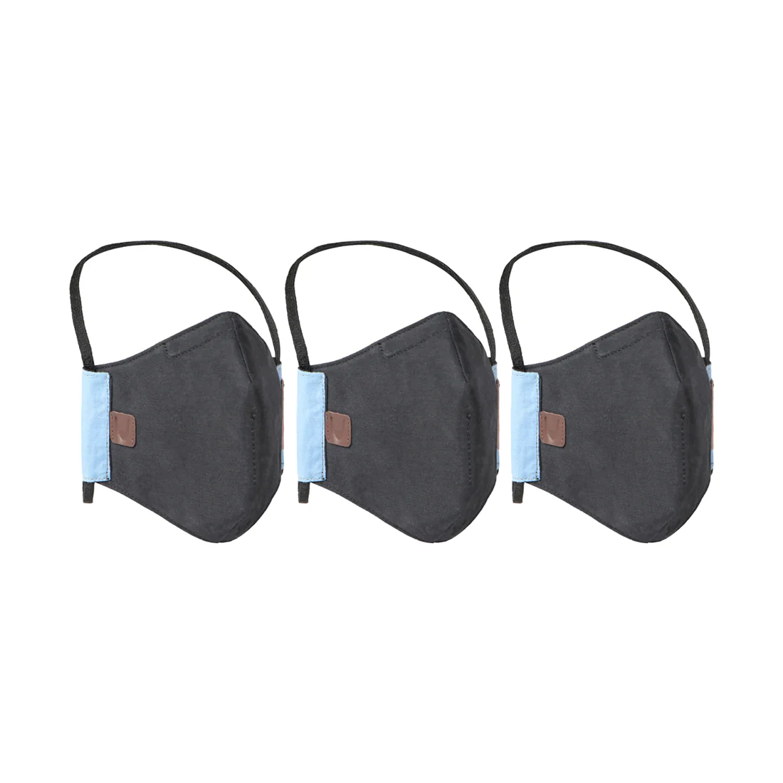 Samurai Combo-Bl Black Leather Face Mask