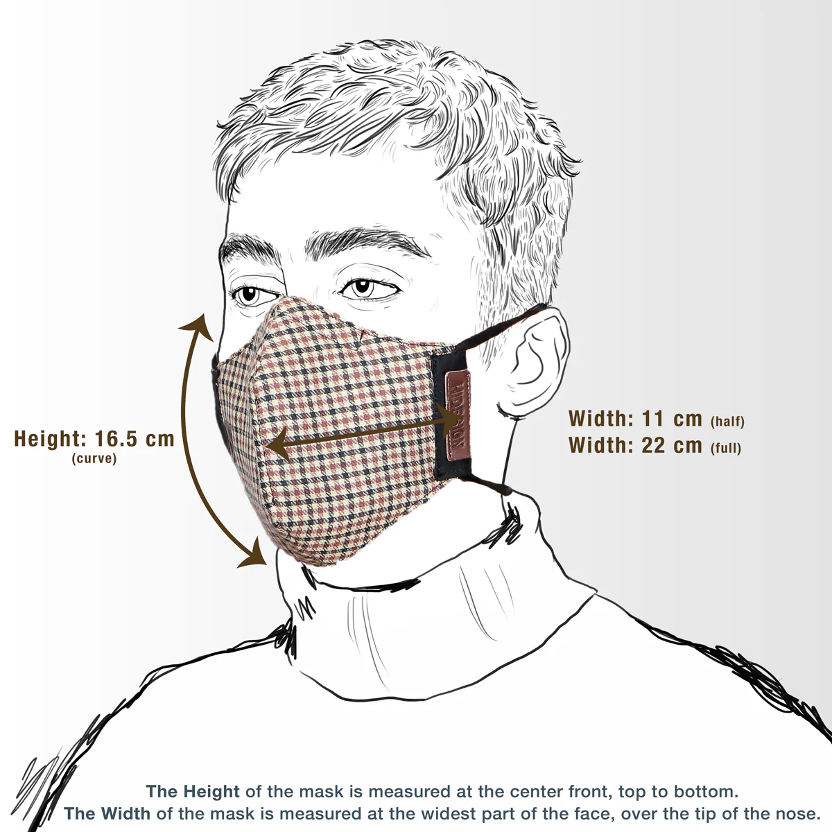 Samurai Blue Leather Face Mask - Image 6