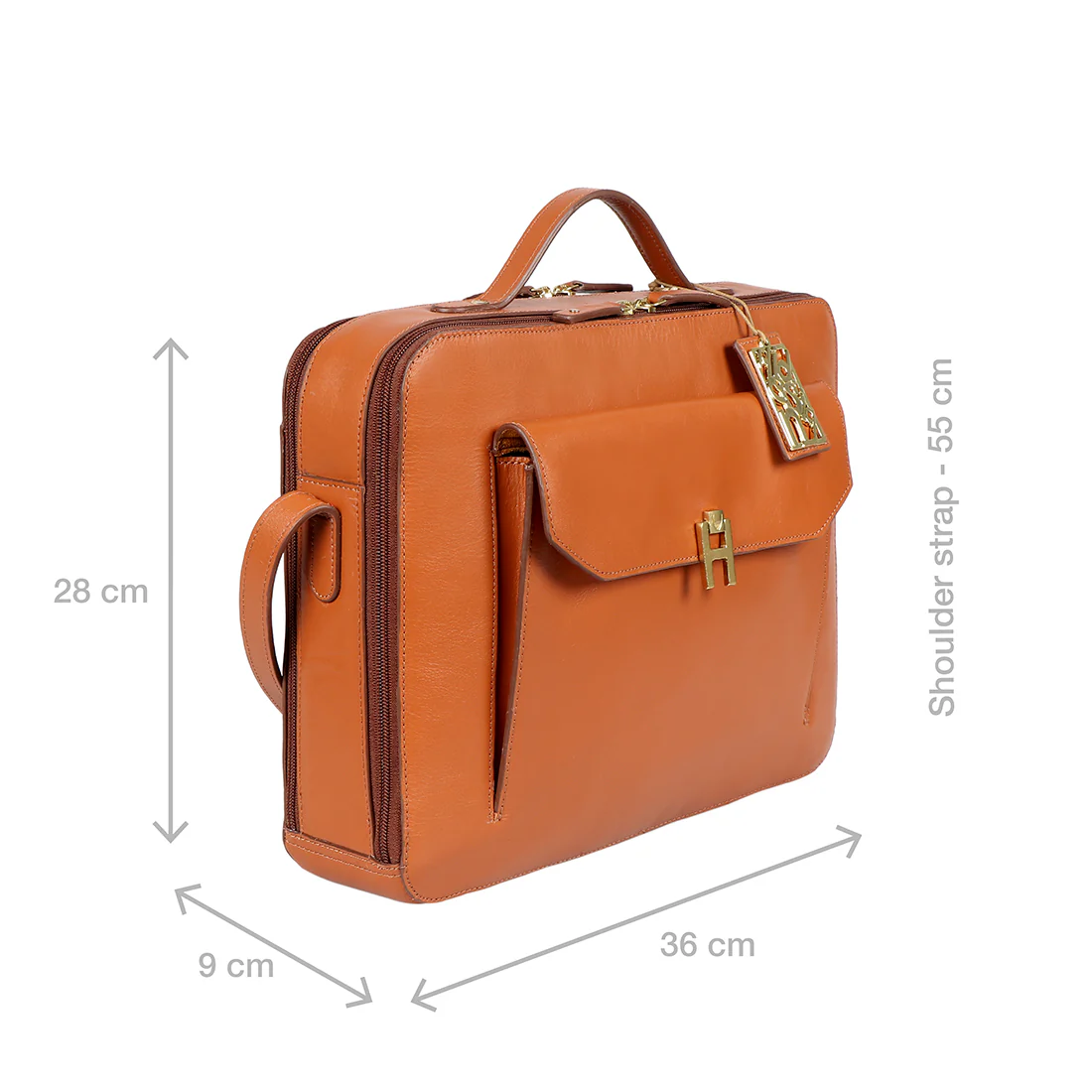Sangria 03 Orange Leather Laptop Bag - Image 3