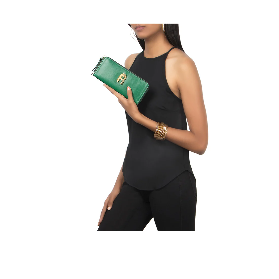 Sangria W1 Green Leather Zip Around Wallet - Image 7