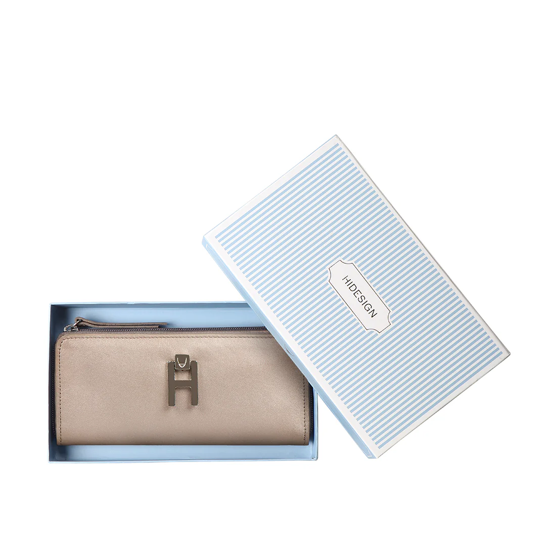 Sangria W1 Grey Leather Zip Around Wallet - Image 7