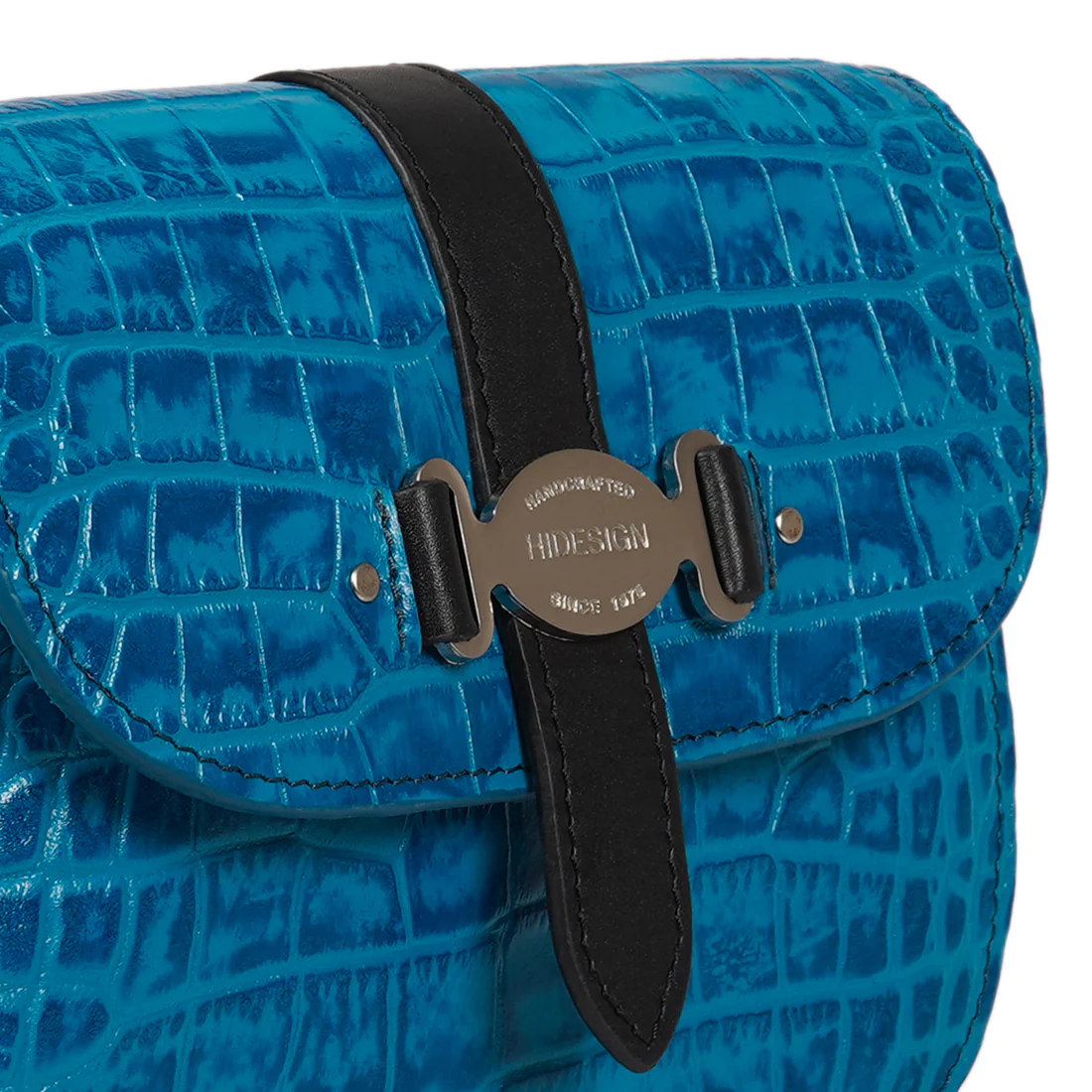 Santiago 03 Blue Leather Sling Bag - Image 4
