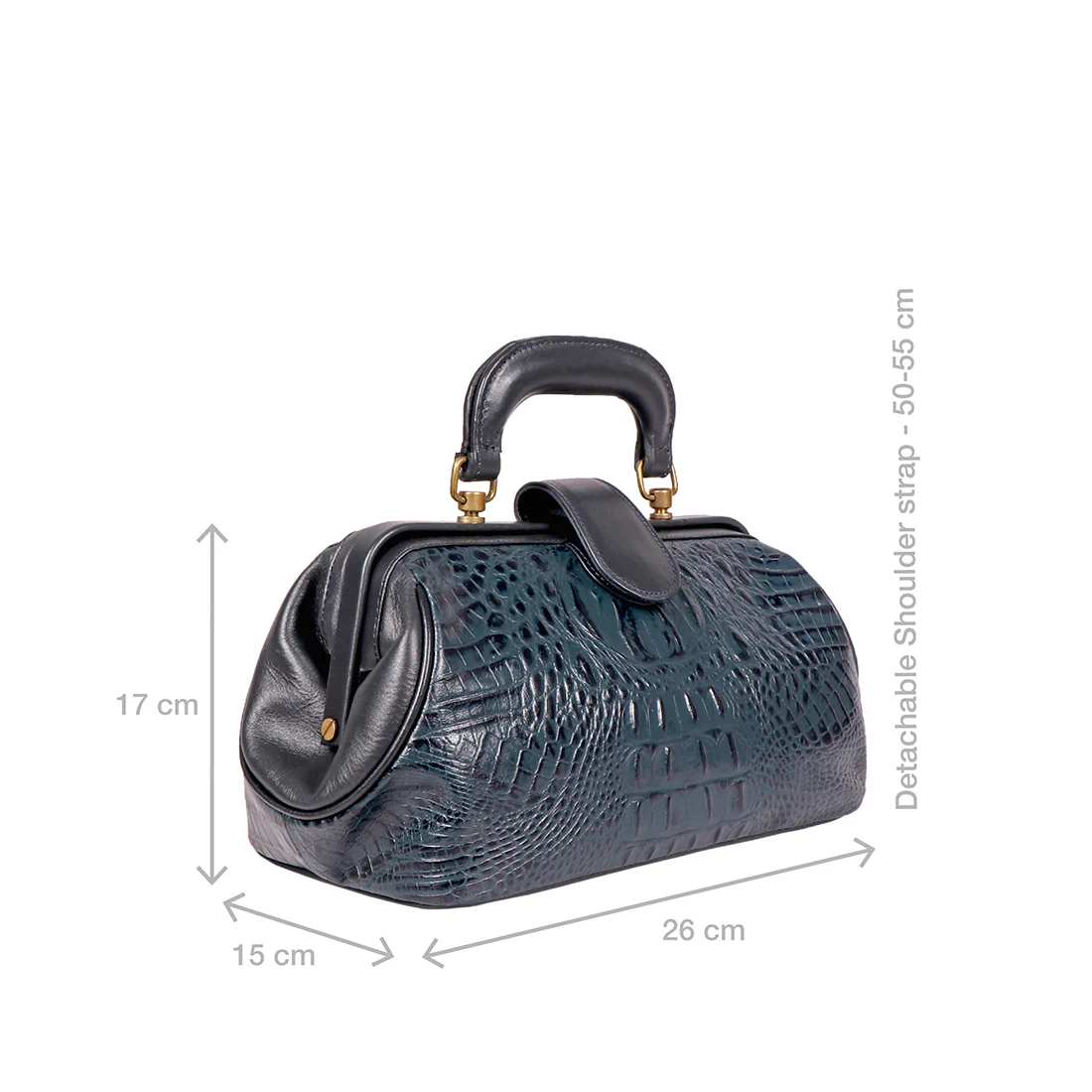Sasha Blue Leather Satchel - Image 3