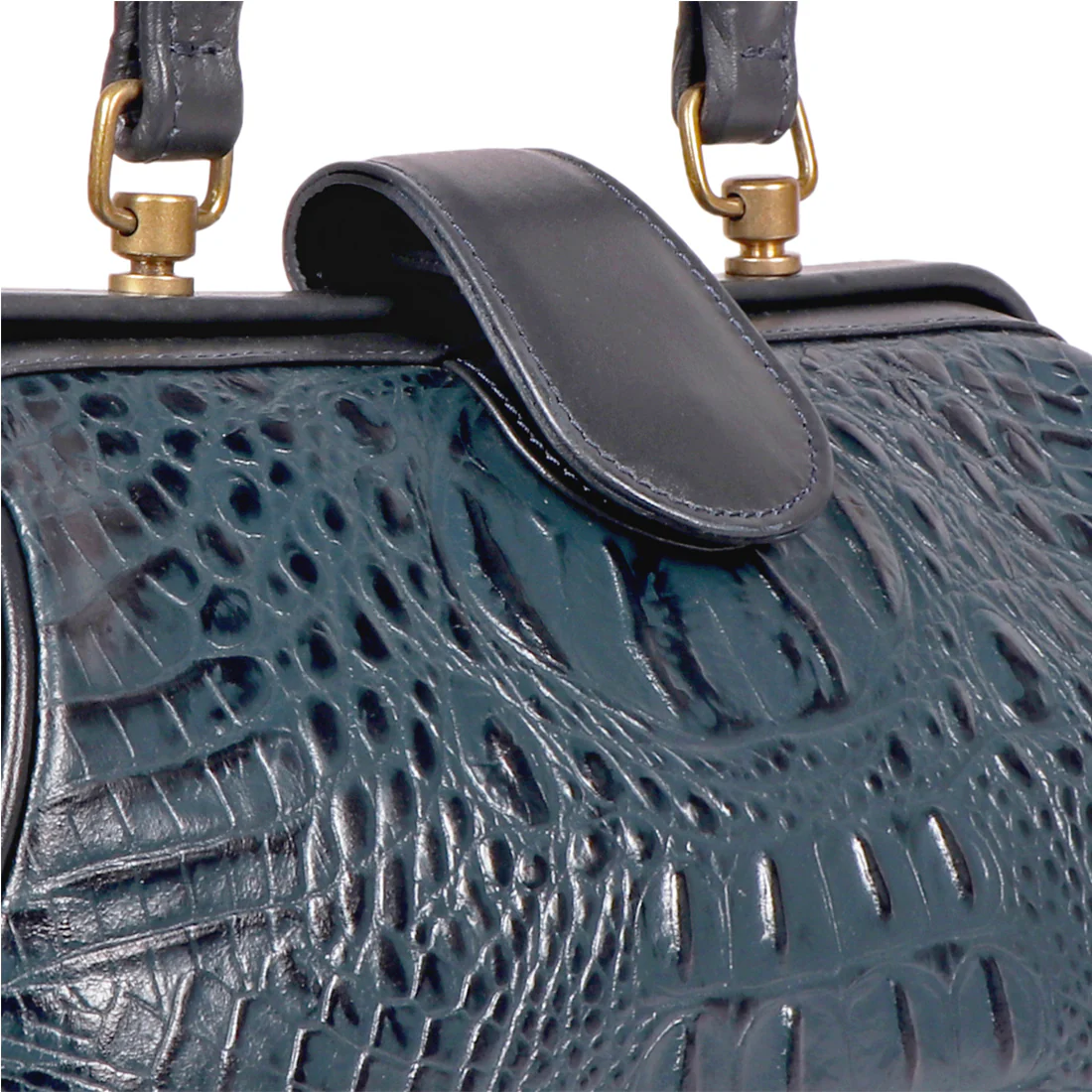Sasha Blue Leather Satchel - Image 5