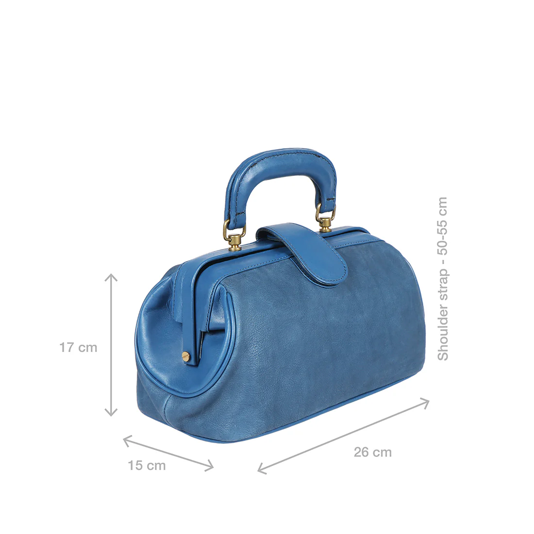 Sasha Blue Leather Satchel - Image 3