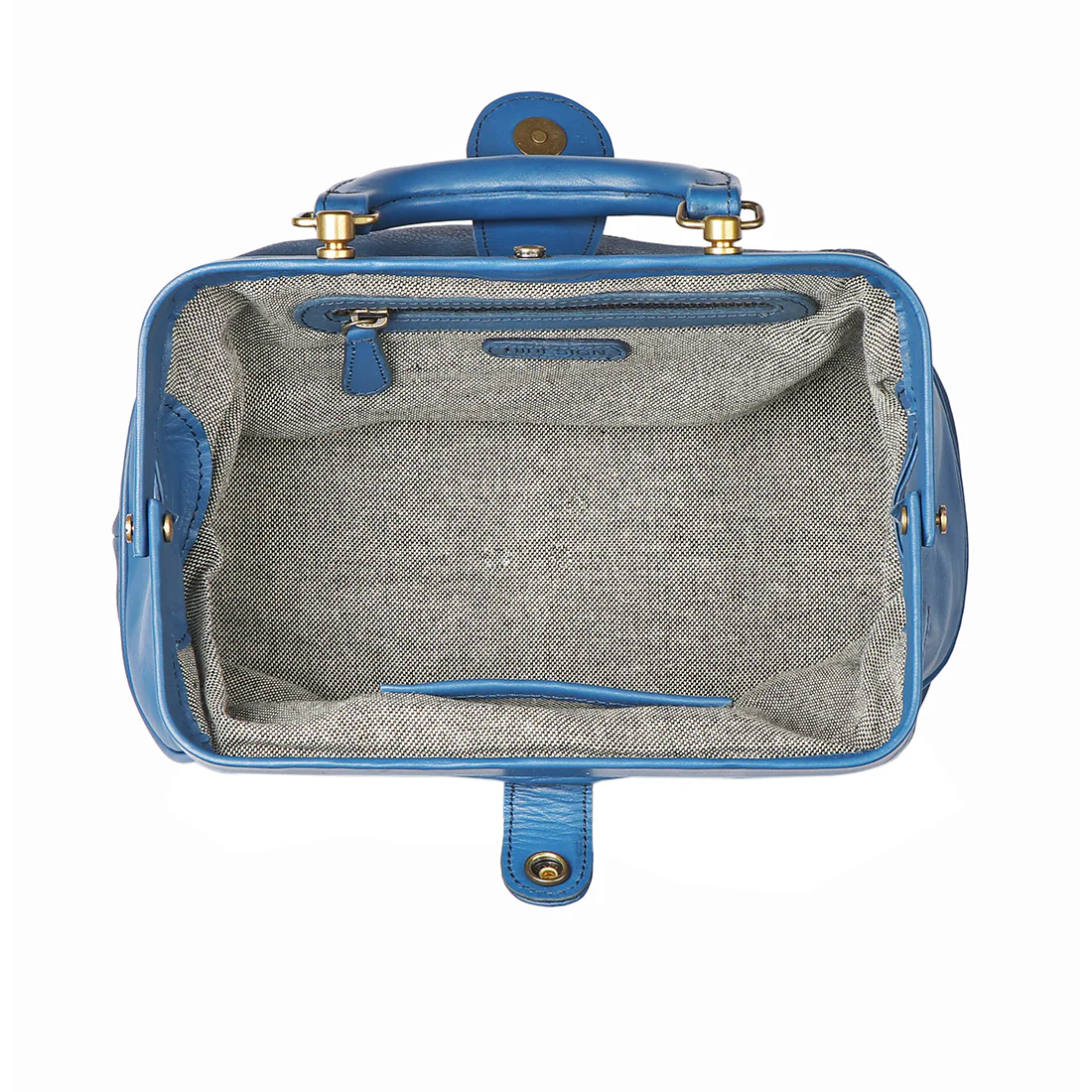 Sasha Blue Leather Satchel - Image 6