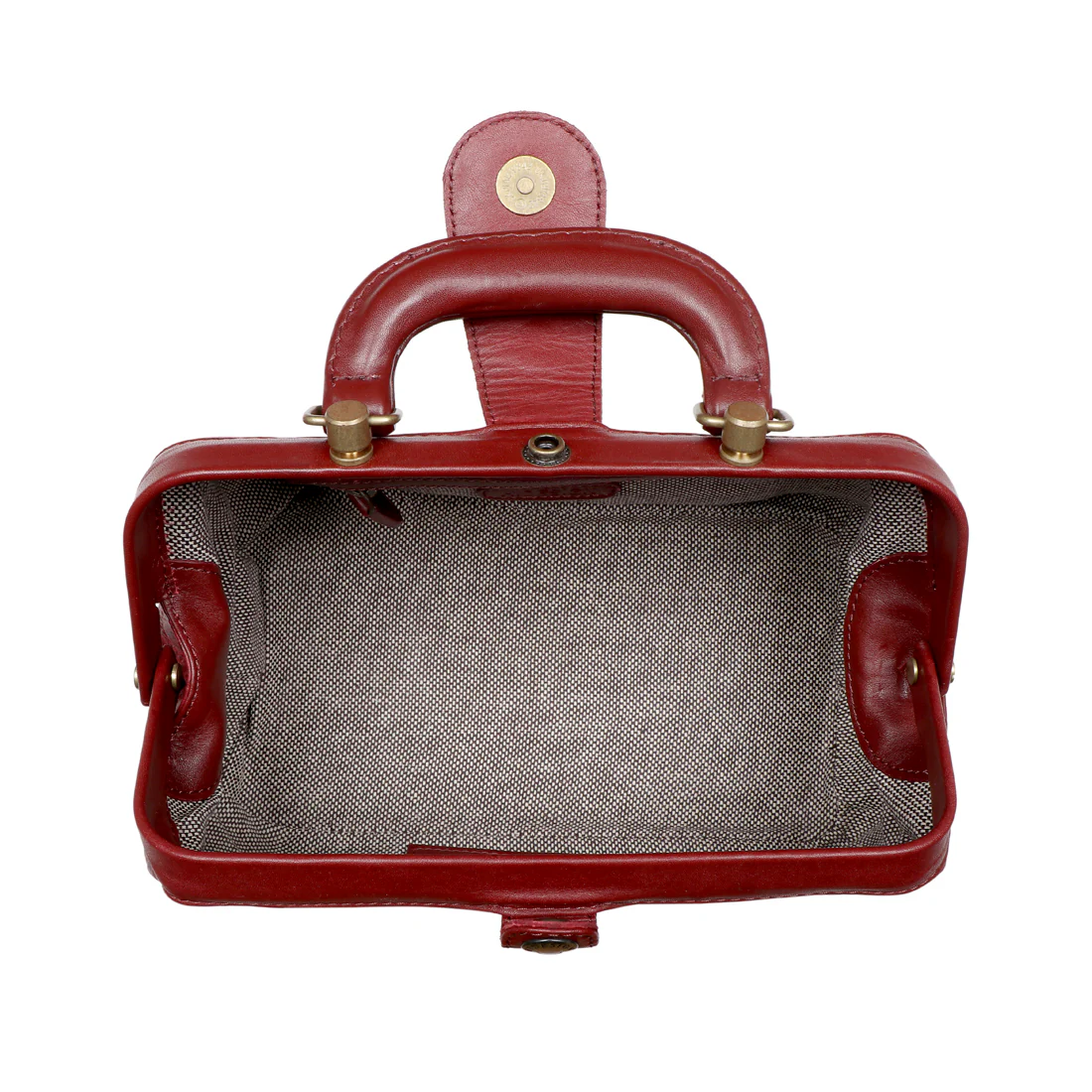Sasha Marsala Leather Satchel - Image 4
