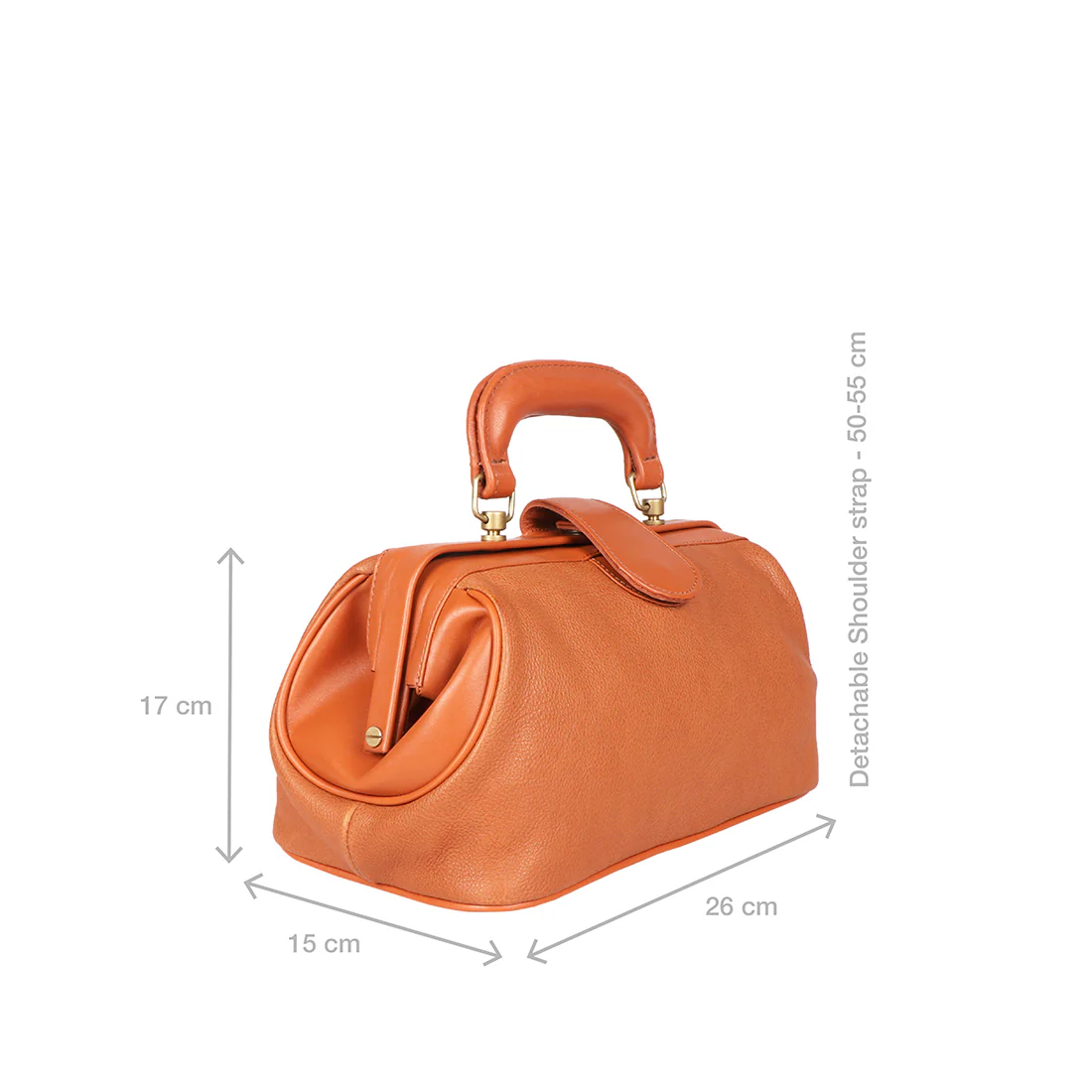 Sasha Orange Leather Satchel - Image 3