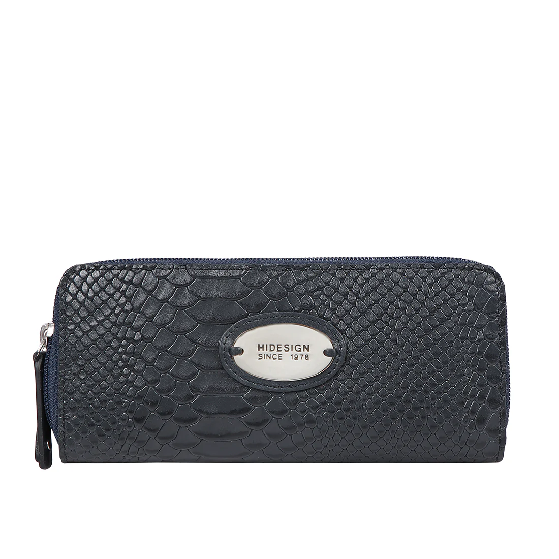 Sauta Fe W3 Blue Leather Double Zip Around Wallet - Image 2