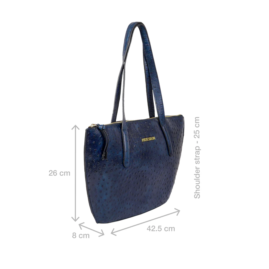 Scala 04 Blue Leather Tote Bag - Image 3