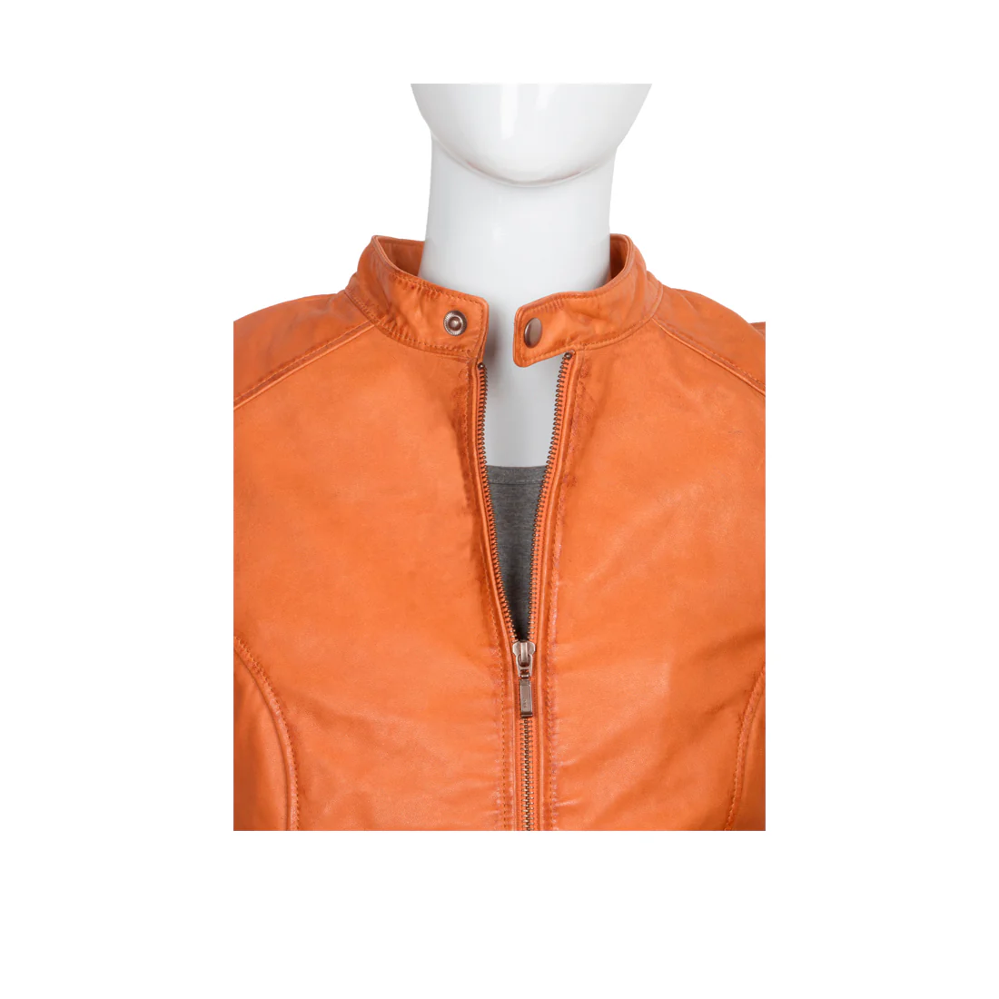 Scarlett Women's Tan Moto Style Leather Jacket - Image 3