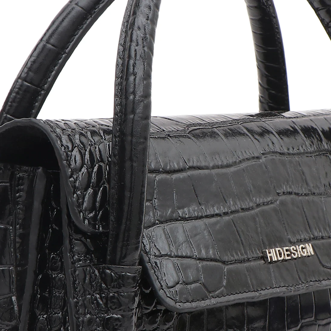 Schiphol-04 Black Leather Shoulder Bag - Image 5