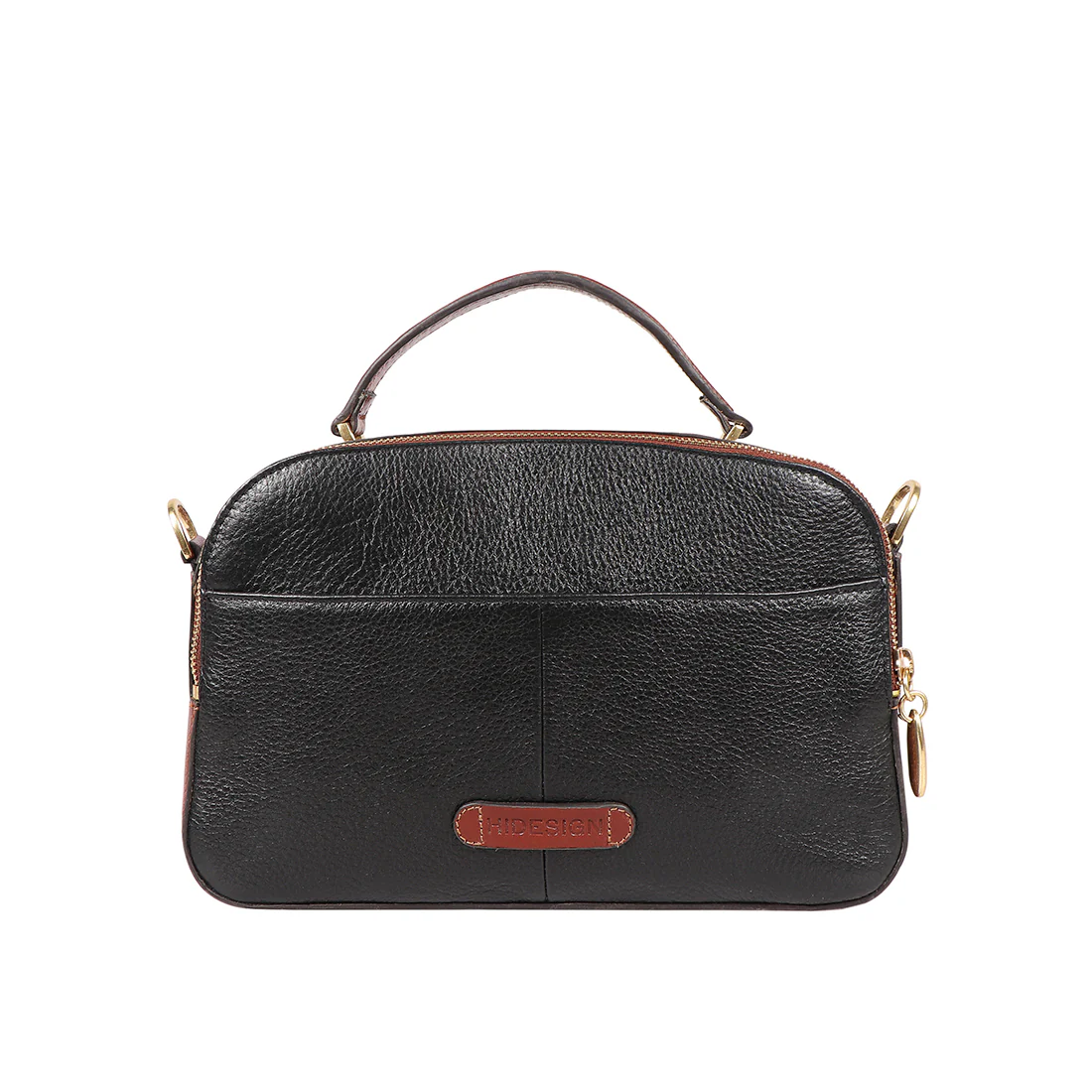 Scooter 01 Black Leather Sling Bag - Image 3