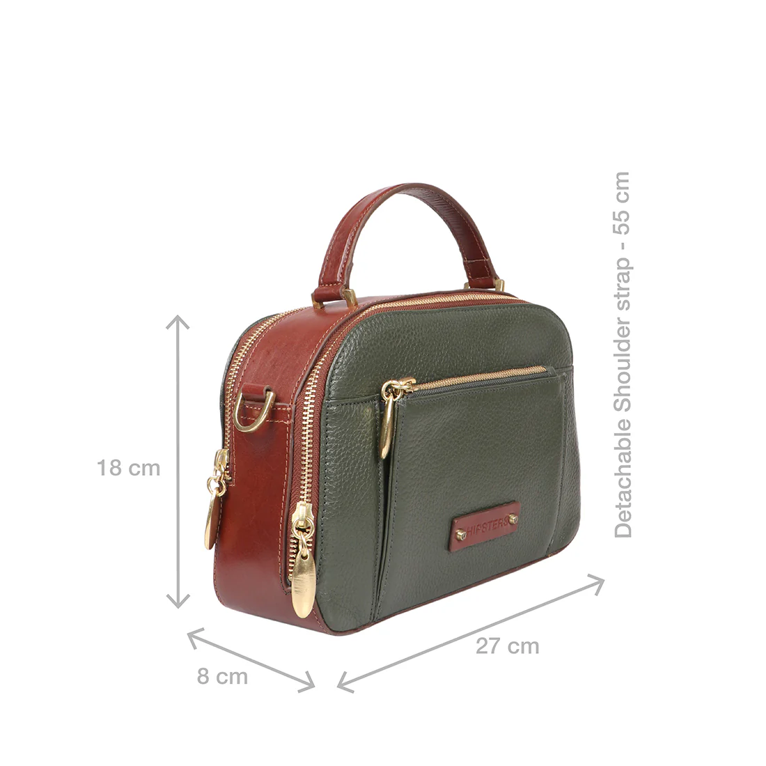 Scooter 01 Green Leather Sling Bag - Image 3
