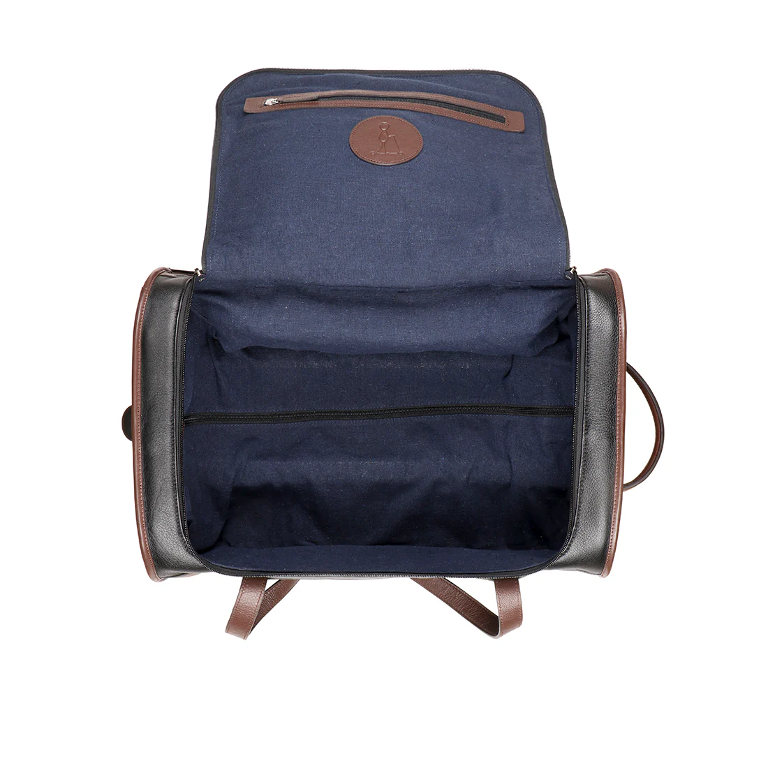 Scooter 04 Black Leather Trolley Bag - Image 6
