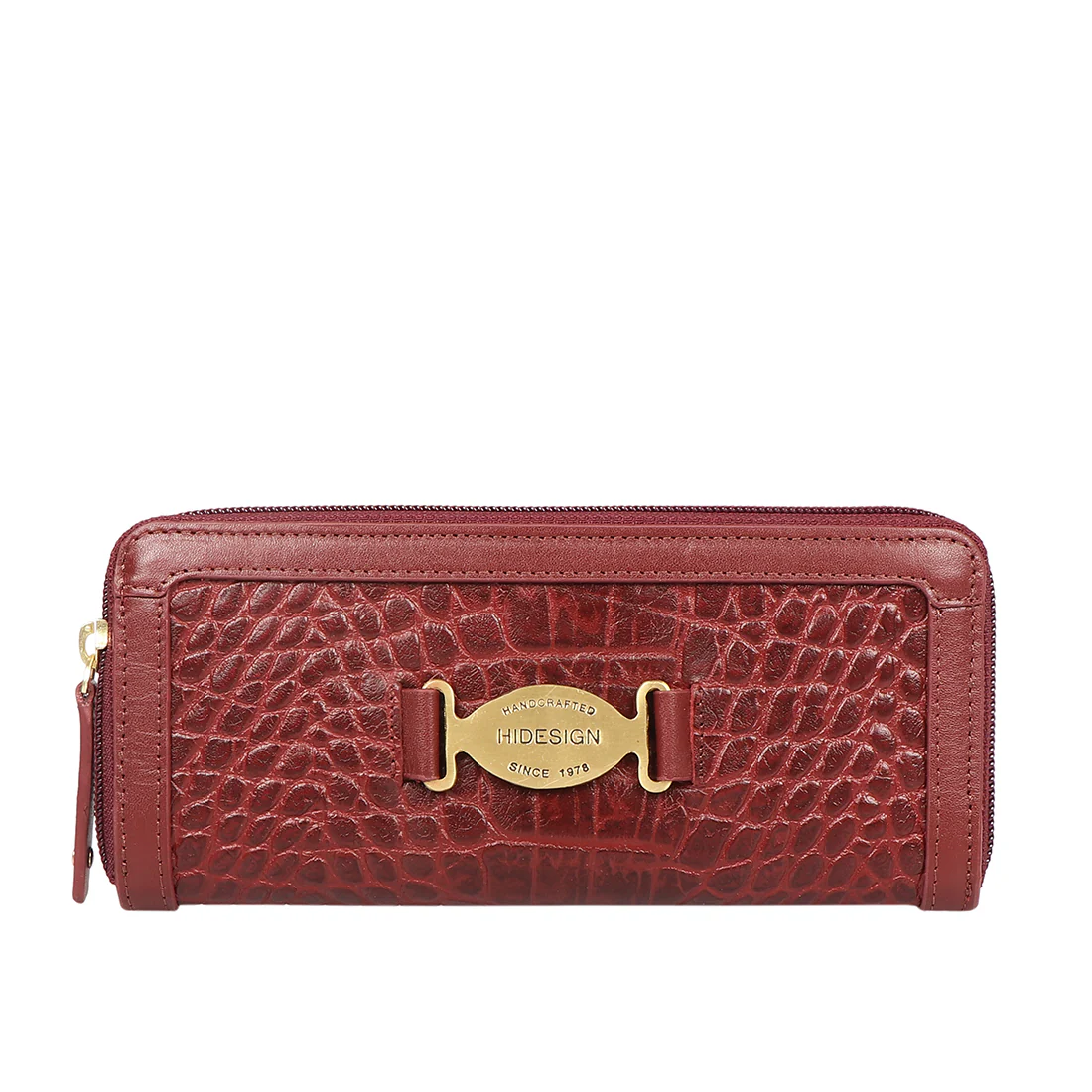 Selena W1 Red Leather Zip Around Wallet