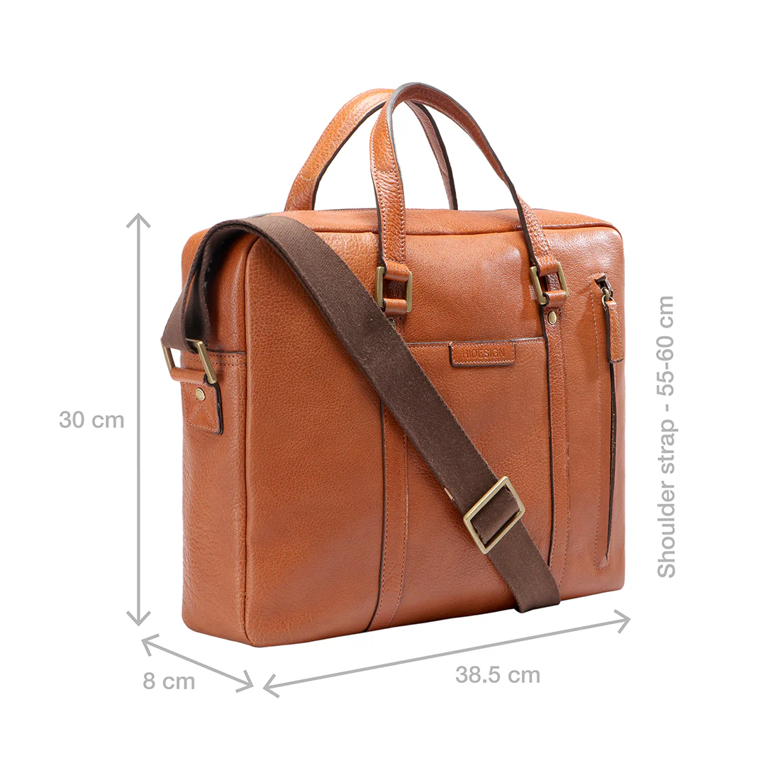 Sherlock 03 Tan Leather Briefcase - Image 2