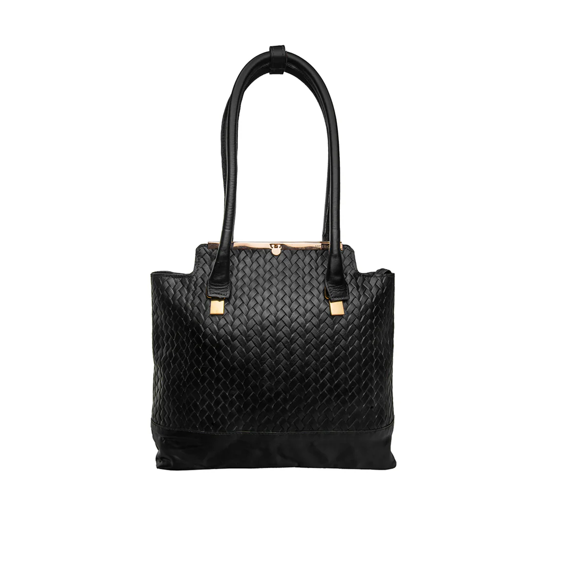 Shinjuku 01 Black Leather Tote Bag