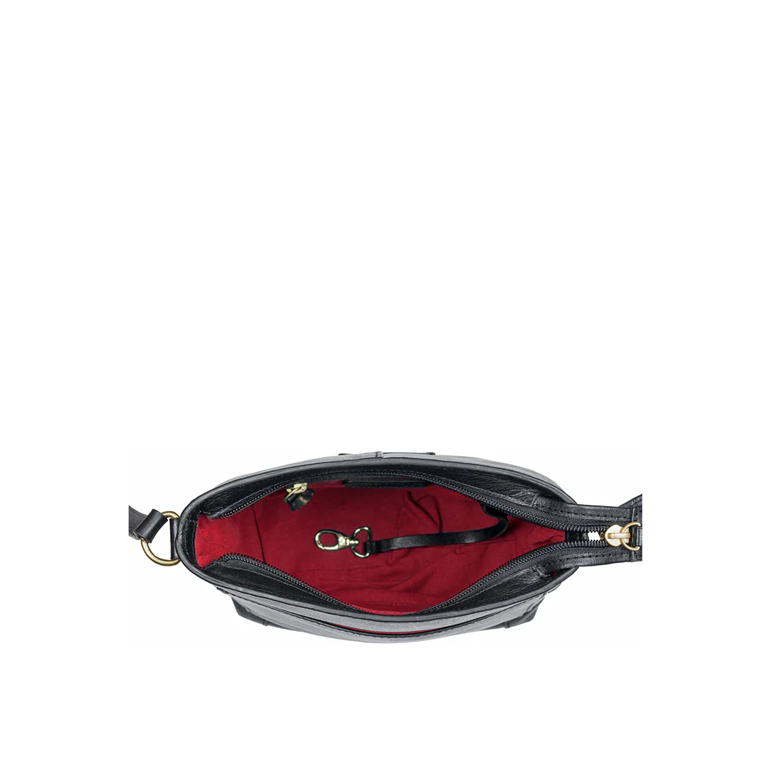 Sierra 01 Black Leather Sling Bag - Image 4