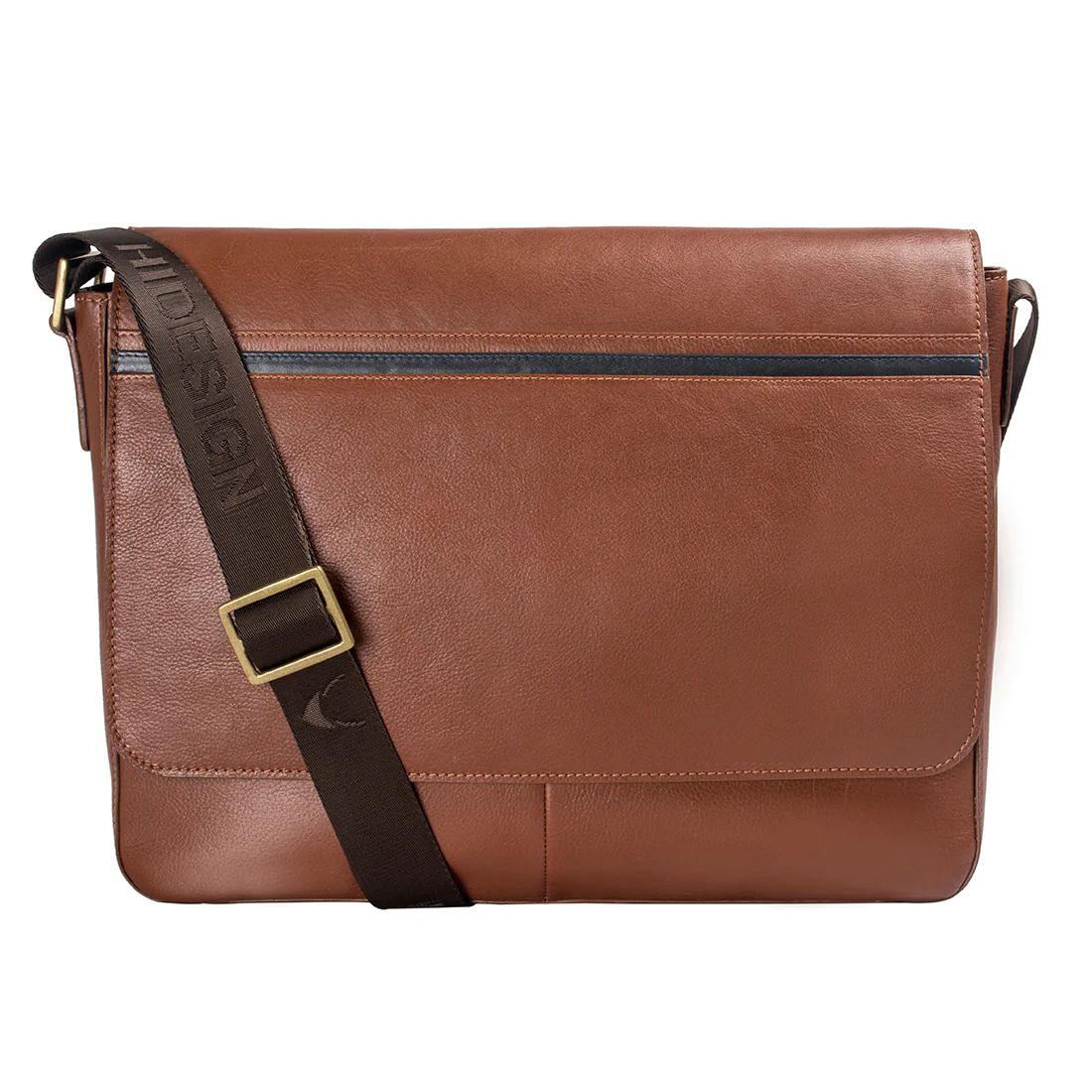Sigmund 01 Tan Leather Messenger Bag - Image 2