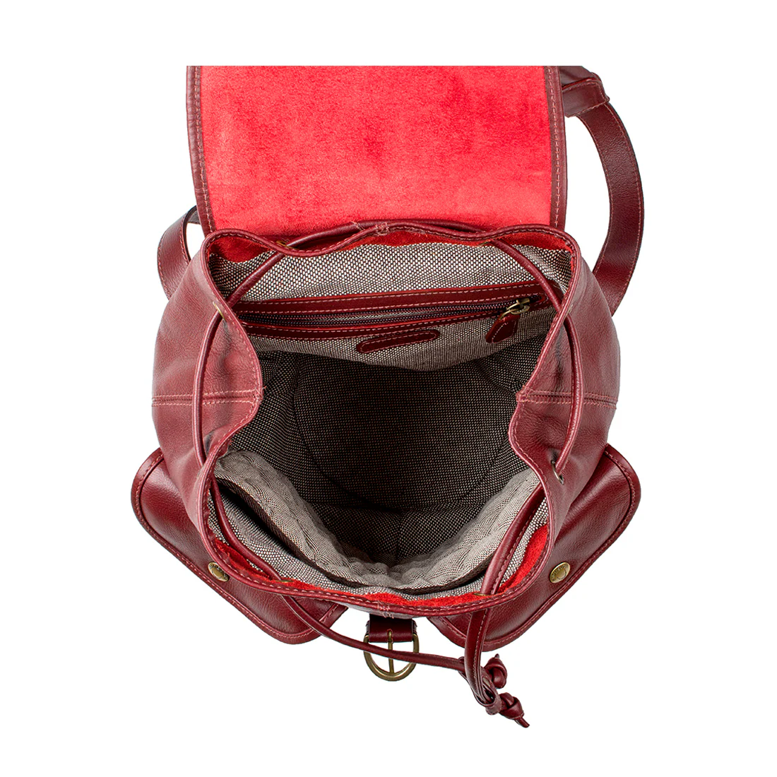 Small San Franci Red Leather  Backpack - Image 4