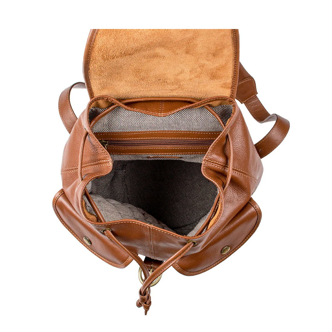 Small San Franci Tan Leather Backpack - Image 4