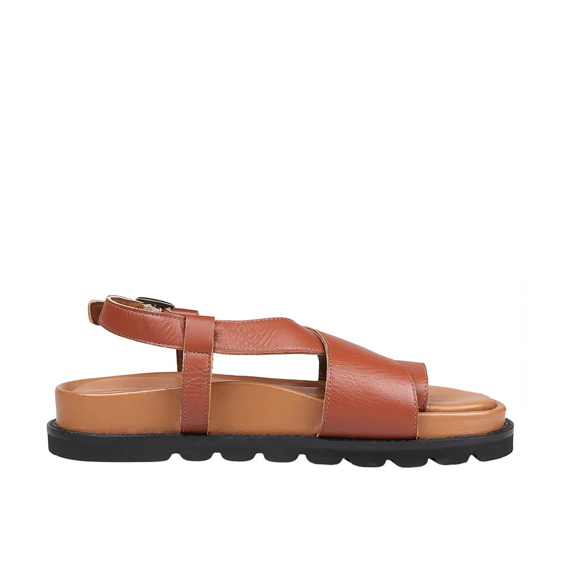 Sparta Women's Tan Leather Strap Sandals - Image 3