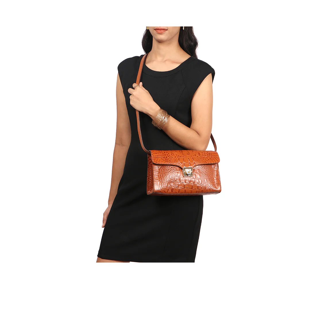 Stampa 02 Orange Leather Sling Bag - Image 6