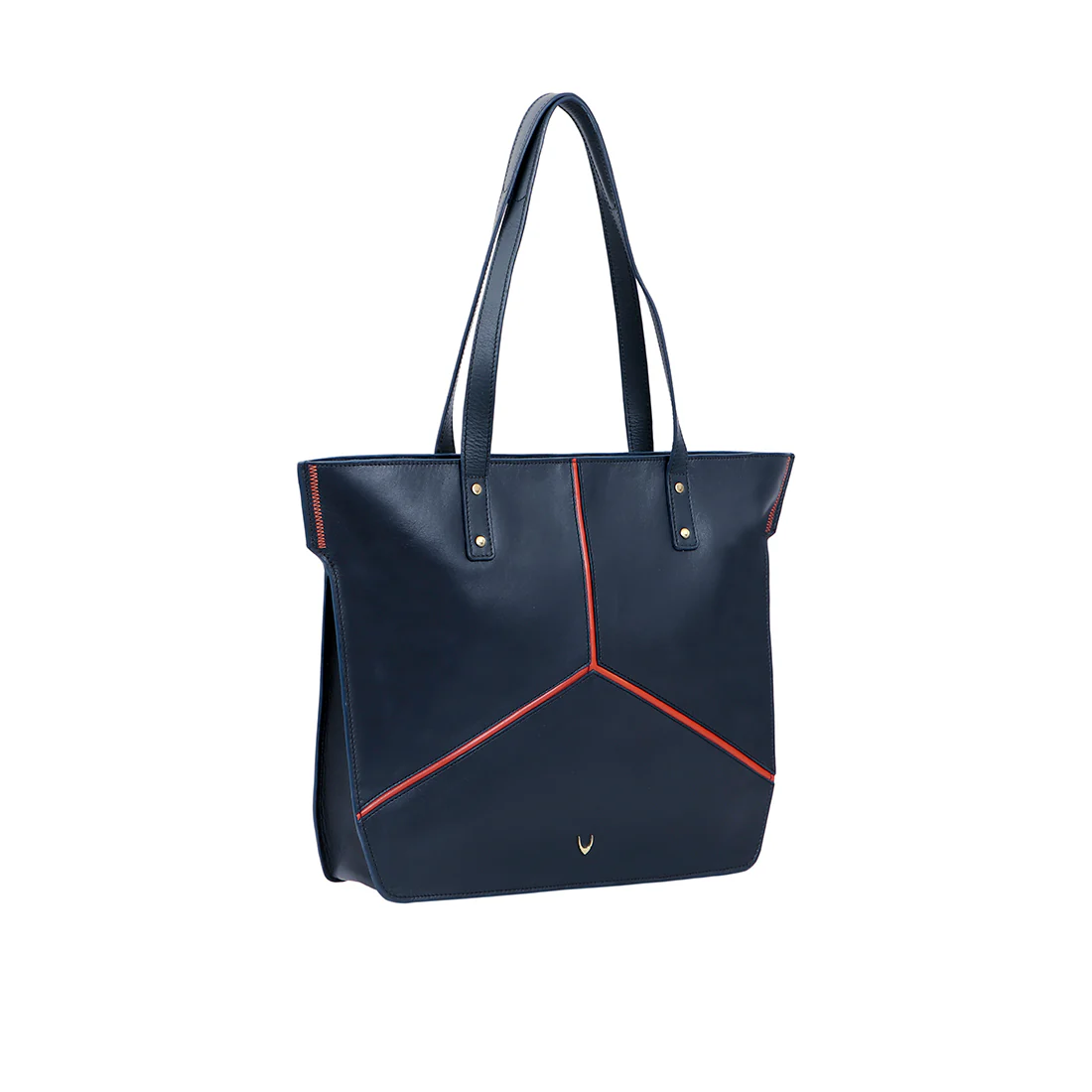 Star 01 Blue Leather Tote Bag - Image 2