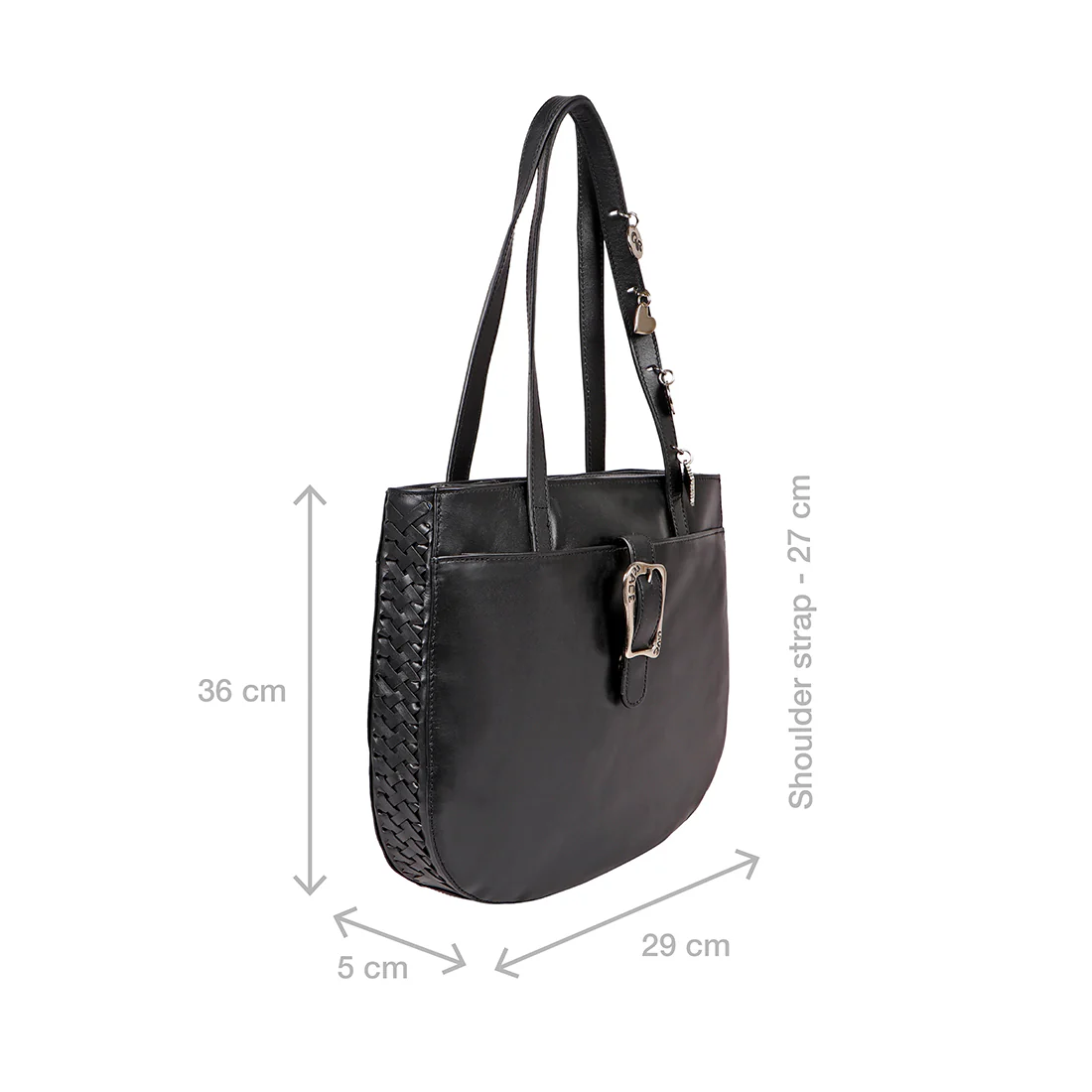 Stevie 02 Black Leather Shoulder Bag - Image 3