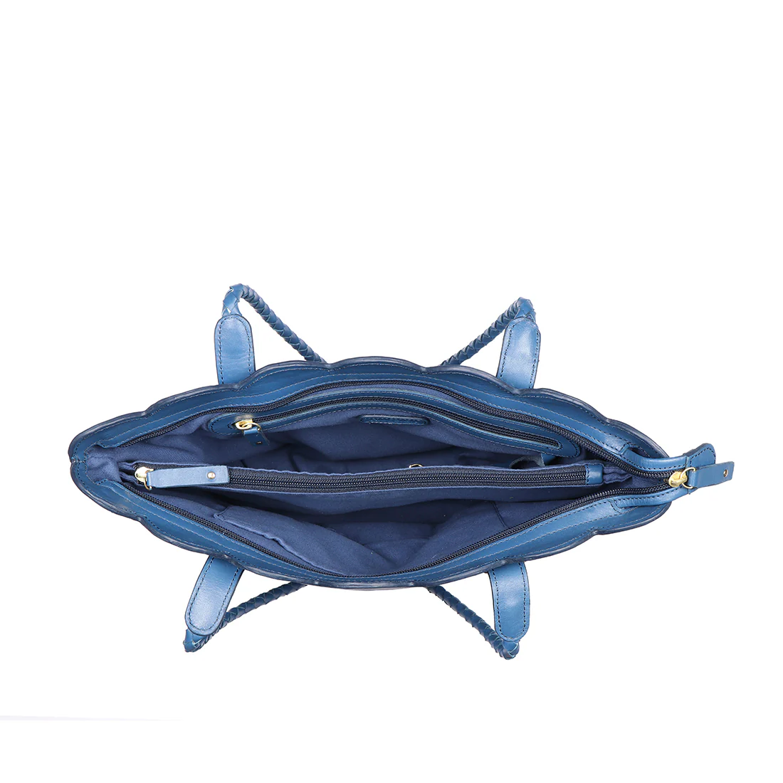 Summer 01 Blue Leather Tote Bag - Image 6
