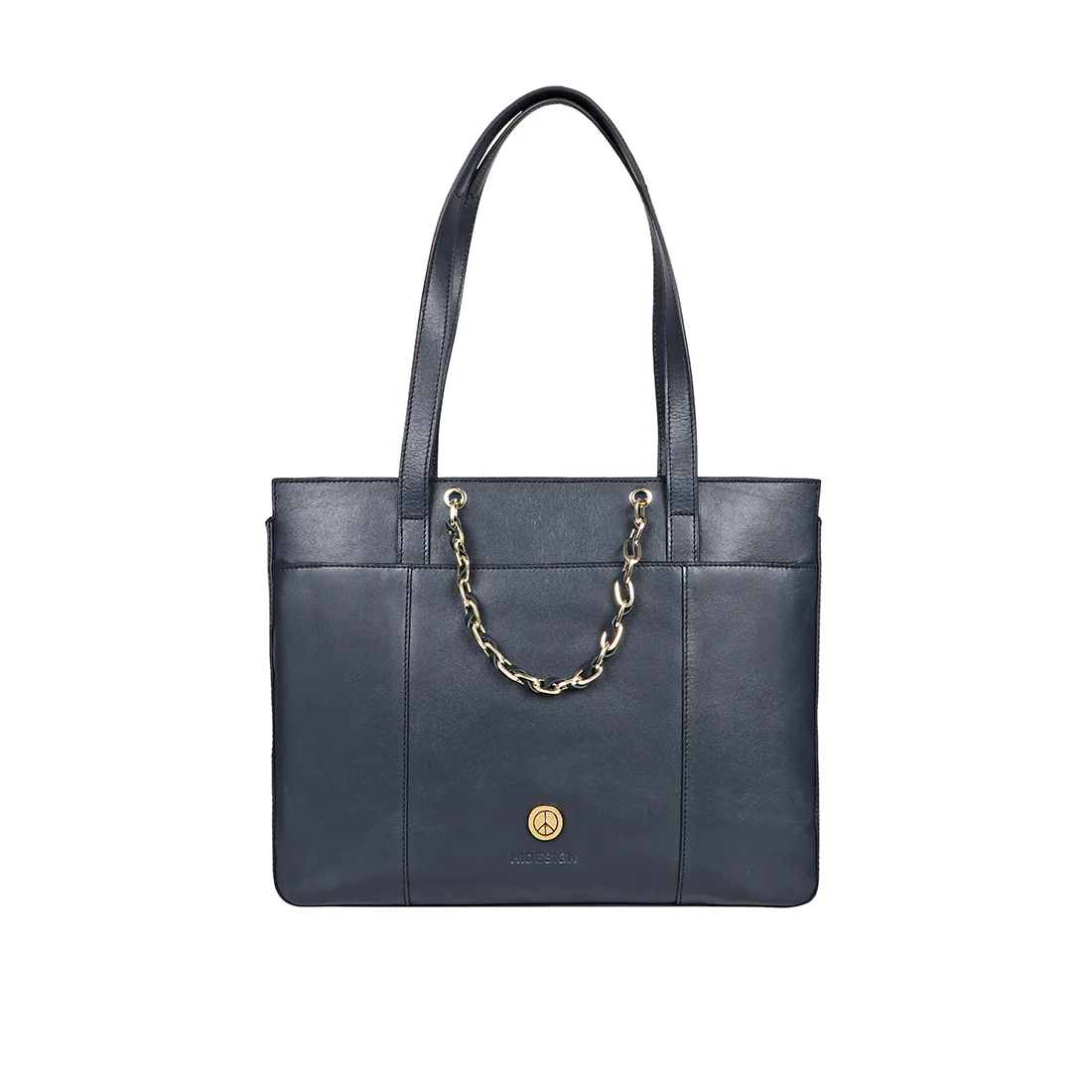 Summer 02 Blue Leather Tote Bag - Image 4